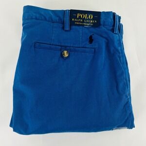 New Polo Ralph Lauren Mens Stretch Straight Fit Chino Preppy Pants Blue 36x34